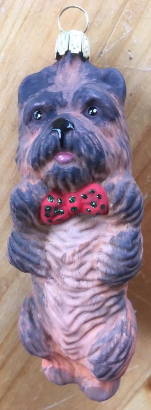 Cairn Terrier Farbe: Rot, Christbaum-Dekoration aus Glas ca. 10 cm hoch